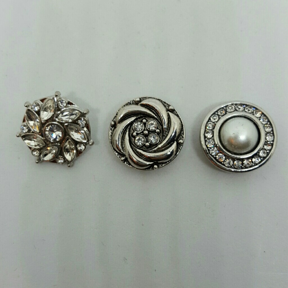 Set of three snap charms for snap bracelet